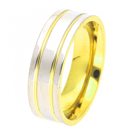 PIERŚCIONEK POZŁACANY 6 MM S.STEEL TTM XUPING 44633