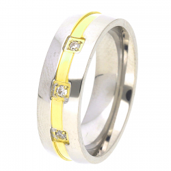 PIERŚCIONEK POZŁACANY 6 MM S.STEEL TTM XUPING 44646