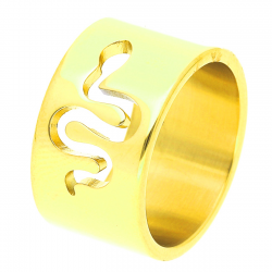 PIERŚCIONEK POZŁACANY11 MM S.STEEL TTM XUPING 44651