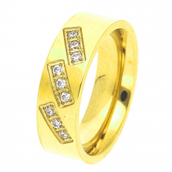 PIERŚCIONEK POZŁACANY 6 MM S.STEEL TTM XUPING 44657