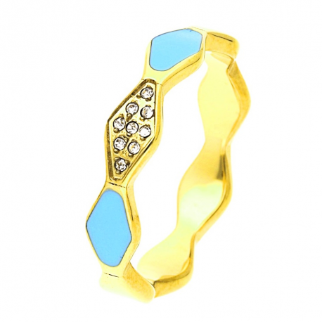 PIERŚCIONEK POZŁACANY 4 MM S.STEEL TTM XUPING 44662