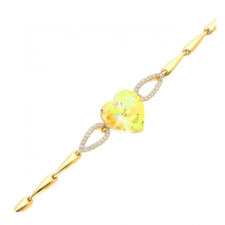 BRANSOLETKA POZŁACANA 17 CM 18 MM AB CRYSTAL XUPING 44813