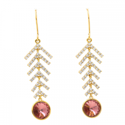 KOLCZYKI POZŁACANE 52/14 MM PADPARADSCHA CRYSTAL XUPING 44823