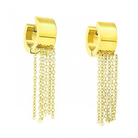 KOLCZYKI POZŁACANE 38/7 MM S. STEEL TTM XUPING 44899