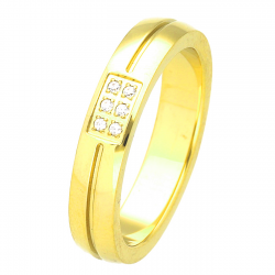 PIERŚCIONEK POZŁACANY 4 MM S.STEEL TTM XUPING 44995