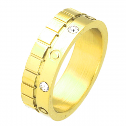 PIERŚCIONEK POZŁACANY 6 MM S.STEEL TTM XUPING 45002