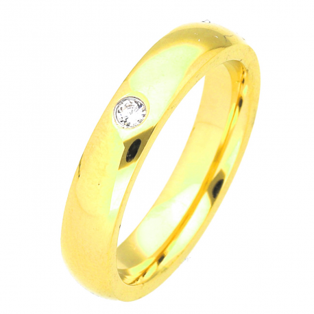 PIERŚCIONEK POZŁACANY 4 MM S.STEEL TTM XUPING 45003