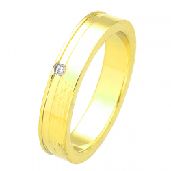 PIERŚCIONEK POZŁACANY 4 MM S.STEEL TTM XUPING 45007