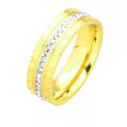 PIERŚCIONEK POZŁACANY 6 MM S.STEEL TTM XUPING 45008