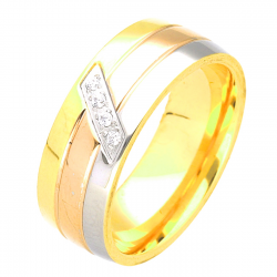 PIERŚCIONEK POZŁACANY 7 MM S.STEEL TTM XUPING 45023