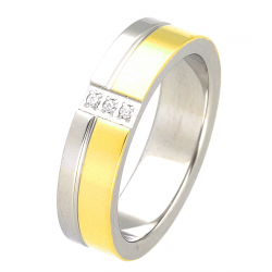PIERŚCIONEK POZŁACANY 4,5 MM S.STEEL TTM XUPING 45025