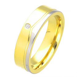 PIERŚCIONEK POZŁACANY 5 MM S.STEEL TTM XUPING 45026