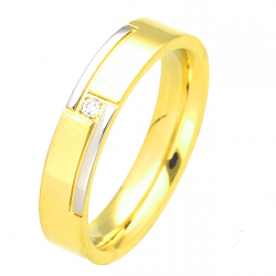 PIERŚCIONEK POZŁACANY 4 MM S.STEEL TTM XUPING 45035