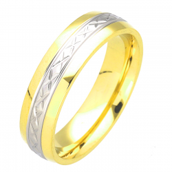 PIERŚCIONEK POZŁACANY 5 MM S.STEEL TTM XUPING 45037