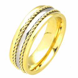 PIERŚCIONEK POZŁACANY 6 MM S.STEEL TTM XUPING 45038