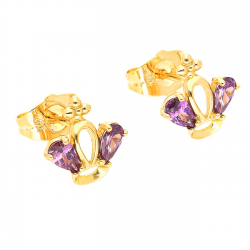 KOLCZYKI POZŁACANE 11/11 MM KORONA XUPING 45086