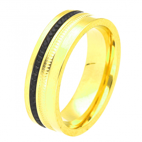 PIERŚCIONEK POZŁACANY 6 MM S.STEEL TTM XUPING 45383