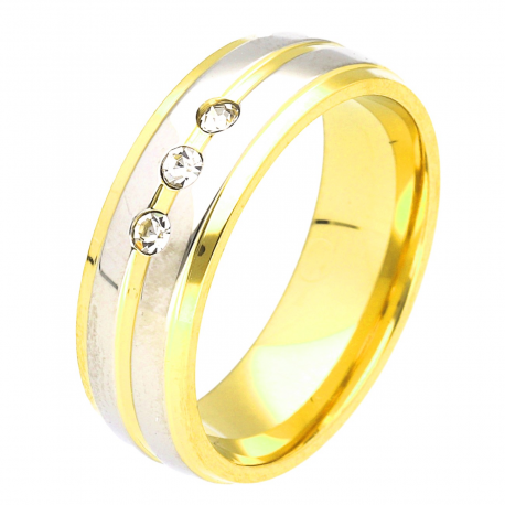 PIERŚCIONEK POZŁACANY 6 MM S.STEEL TTM XUPING 45385