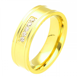 PIERŚCIONEK POZŁACANY 6 MM S.STEEL TTM XUPING 45388