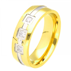 PIERŚCIONEK POZŁACANY 6 MM S.STEEL TTM XUPING 45390