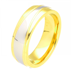 PIERŚCIONEK POZŁACANY 6 MM S.STEEL TTM XUPING 45394