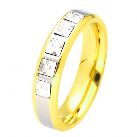 PIERŚCIONEK POZŁACANY 4,5 MM S.STEEL TTM XUPING 45398