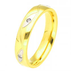 PIERŚCIONEK POZŁACANY 4 MM S.STEEL TTM XUPING 45403