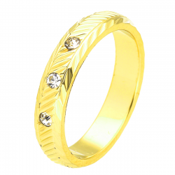 PIERŚCIONEK POZŁACANY 4 MM S.STEEL TTM XUPING 45405