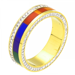 PIERŚCIONEK POZŁACANY 6 MM S.STEEL TTM XUPING 45406