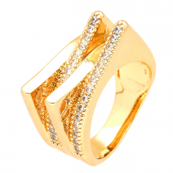 PIERŚCIONEK POZŁACANY 10 MM AWANGARDA XUPING 45421