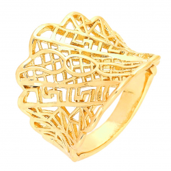 PIERŚCIONEK POZŁACANY 19 MM CZYSTE ZŁOTO XUPING 45660