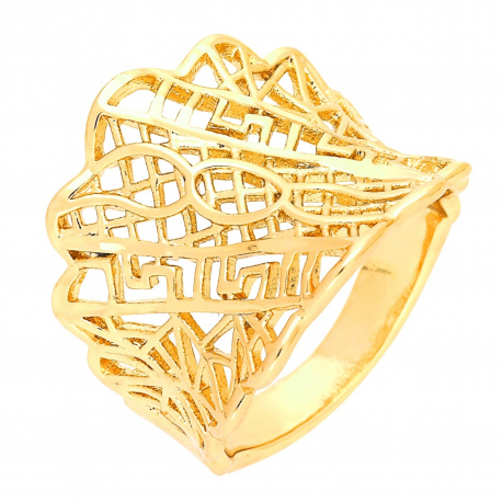 PIERŚCIONEK POZŁACANY 19 MM CZYSTE ZŁOTO XUPING 45660