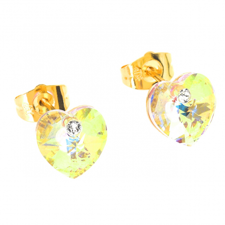 KOLCZYKI POZŁACANE 10/10 MM AB CRYSTAL XUPING 45680
