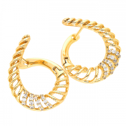 KOLCZYKI POZŁACANE 19/16 MM AŻUROWE ŁUKI XUPING 45693