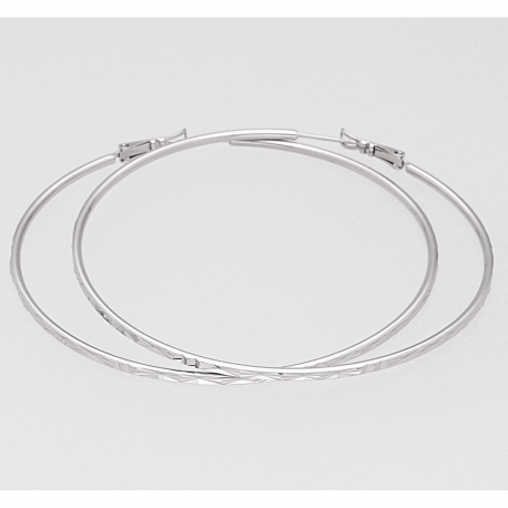 KOLCZYKI RODOWANE 70/2 MM DIAMENTOWANE KOŁA XUPING 45878