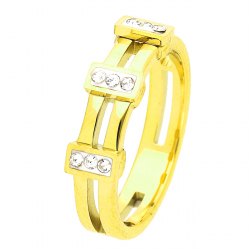 PIERŚCIONEK POZŁACANY 5 MM S.STEEL TTM XUPING 45936