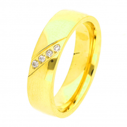 PIERŚCIONEK POZŁACANY 5 MM S.STEEL TTM XUPING 45942