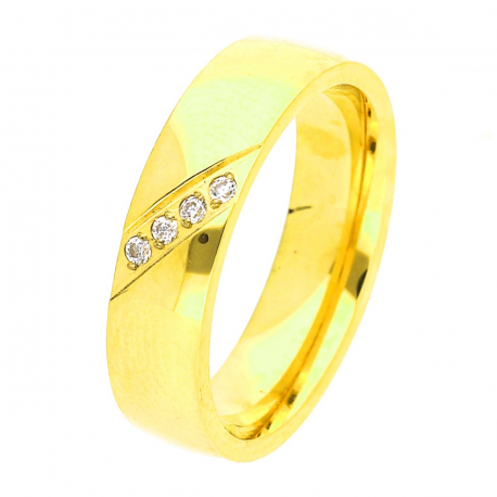 PIERŚCIONEK POZŁACANY 5 MM S.STEEL TTM XUPING 45942