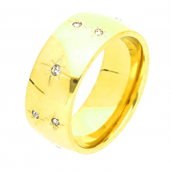 PIERŚCIONEK POZŁACANY 8 MM S.STEEL TTM XUPING 45953