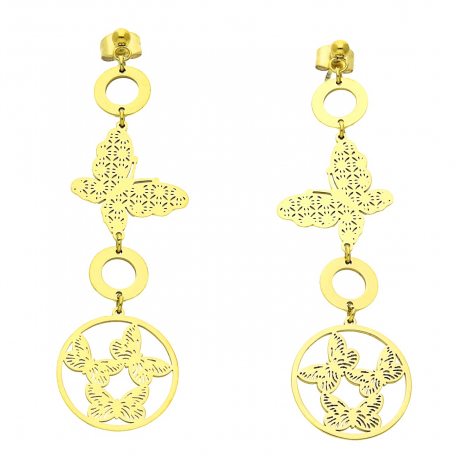 KOLCZYKI POZŁACANE 67/18 MM S. STEEL TTM XUPING 46007