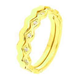 DWA PIERŚCIONKI POZŁACANE 5 MM S. STEEL TTM XUPING 46192