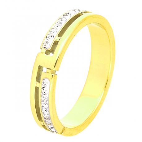 PIERŚCIONEK POZŁACANY 4 MM S. STEEL TTM XUPING 46197