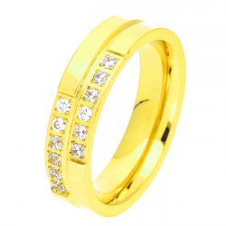 PIERŚCIONEK POZŁACANY 5 MM S. STEEL TTM XUPING 46207