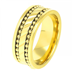 PIERŚCIONEK POZŁACANY 7 MM S. STEEL TTM XUPING 46211