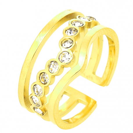 PIERŚCIONEK POZŁACANY 11 MM S. STEEL TTM XUPING 46374