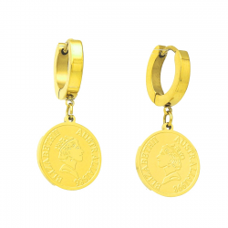 KOLCZYKI POZŁACANE 31/14 MM S. STEEL TTM XUPING 46457