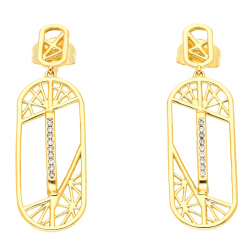 KOLCZYKI POZŁACANE 39/12 MM EXTRAVAGANCE XUPING 46582