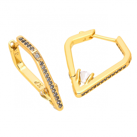 KOLCZYKI POZŁACANE 19/3 MM BRYLANT W ROMBIE XUPING 46919