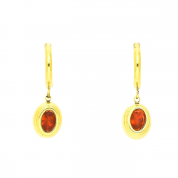 KOLCZYKI POZŁACANE 28/8 MM GRANAT S. STEEL TTM XUPING 47006