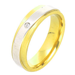 PIERŚCIONEK POZŁACANY 5 MM S. STEEL TTM XUPING 47153